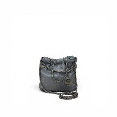 Chanel Mini 22 Bag Shiny Calfskin Grey SHW (Microchip)