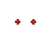 Van Cleef & Arpels Sweet Alhambra Earstuds Rose Gold, Carnelian