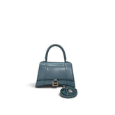 Balenciaga Small Hourglass Top Handle Bag Calfskin Blue
