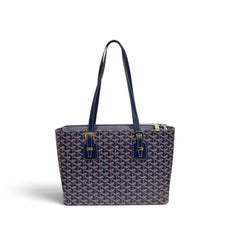 Goyard Artois PM Tote Bag Navy Blue Goyardine Canvas