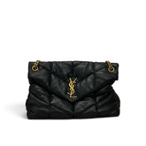 YSL Saint Laurent Medium Loulou Puffer Bag Lambskin Black