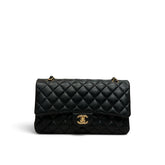 Chanel Medium Classic Double Flap Lambskin Black GHW