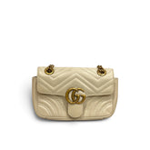 Gucci Small GG Marmont Shoulder Bag Calfskin White