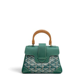 Goyard Mini Saigon Bag Goyardine Cavas / Calfskin Green