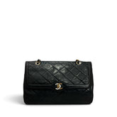 Chanel Vintage Two-Tone CC Flap Bag Lambskin Black
