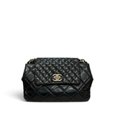 Chanel Daily Walk Accordion Flap Bag Calfskin Black