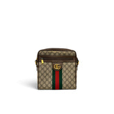 Gucci GG Supreme Monogram Web Small Ophidia Messenger Bag Brown