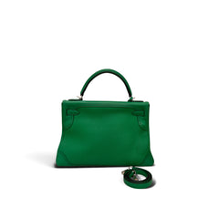 Hermes Bamboo Togo Ghillies Kelly 32 SHW SQUARE R