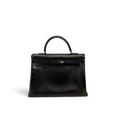 Hermes Kelly 35 Black Box SO Black SQUARE N