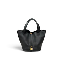 Hermes Picotin 22 Clemence Black GHW Stamp D