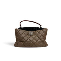 Chanel Portobello Top Handle Bag Aged Calfskin Grey
