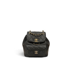 Chanel Mini Duma Backpack Calfskin Black LGHW (Microchip)