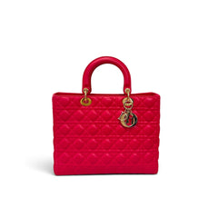Dior Large Lady Dior Tote Pink