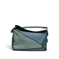 Loewe Small Puzzle Bag Soft Grained Calfskin Stone Blue