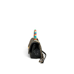 Chanel Mini Coco Handle Multicoloured Handle Lambskin Black