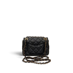 Chanel Mini Grained Flap Bag Grained Lambskin Black (Microchip)