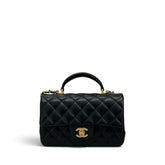Chanel Top Handle Mini Rectangular Flap Bag Lambskin Black (Microchip)