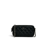 Chanel CC Double Zip Clutch Lambskin Black
