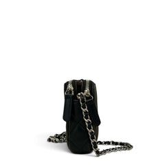 Chanel CC Double Zip Clutch Lambskin Black