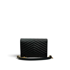 Saint Laurent Cassandre Envelope Wallet on Chain Black