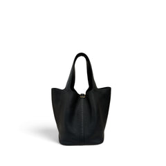 Hermes Picotin 22 Clemence Black GHW Stamp C