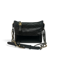 Chanel Medium Gabrielle Hobo Bag Calfskin Black (Microchip)