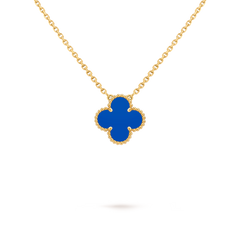 Van Cleef & Arpels Vintage Alhambra Pendant, Blue Agate, Yellow Gold