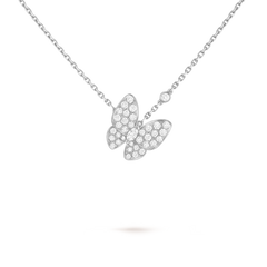 Van Cleef & Arpels Two Butterfly pendant 18K white gold, Diamond
