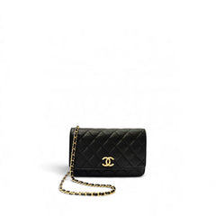 Chanel CC Wallet on Chain Caviar Black GHW (Microchip)