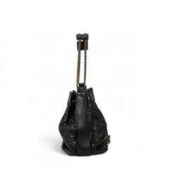 Chanel Paris-Bombay Bucket Bag Aged Calfskin Black