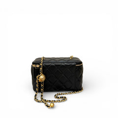 Chanel Pearl Crush Long Vanity Case Lambskin Black (Microchip)