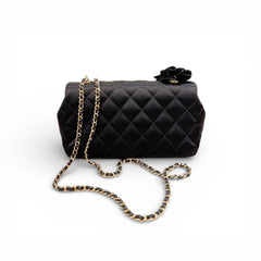 Chanel Mini Camila Classic Flap Bag Velvet Black