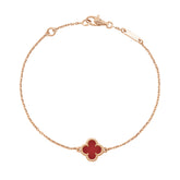 Van Cleef & Arpels Sweet Alhambra Bracelet, Carnelian, Yellow Gold
