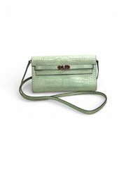 Hermes Kelly To Go Alligator Menthe Stamp U