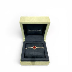 Van Cleef & Arpels Sweet Alhambra Bracelet, Carnelian, Yellow Gold