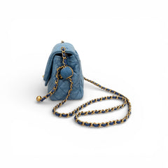Chanel Crush Mini Square Flap Denim Bag (Microchip)