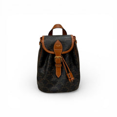 Celine Mini Folco Backpack Triomphe Canvas/Calfskin Tan