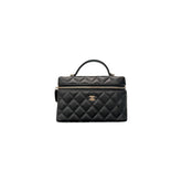 Chanel Top Handle Vanity Case Caviar Black (Microchip)