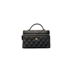 Chanel Top Handle Vanity Case Caviar Black (Microchip)