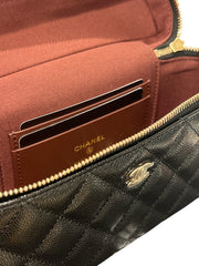 Chanel Top Handle Vanity Case Caviar Black (Microchip)
