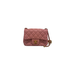 Chanel Mini Pearl Crush Square Flap Bag Lambskin Pink (Microchip)