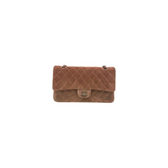 Chanel Medium Classic Flap Bag Suede Light Brown (Microchip)