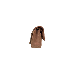 Chanel Medium Classic Flap Bag Suede Light Brown (Microchip)