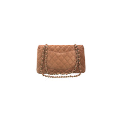 Chanel Medium Classic Flap Bag Suede Light Brown (Microchip)