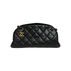 Chanel Medium Just Mademoiselle Bowling Bag Aged Calfskin Black