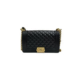 Chanel Medium Boy Bag Caviar Black (Microchip)