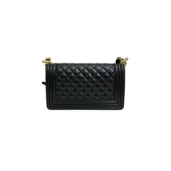 Chanel Medium Boy Bag Caviar Black (Microchip)