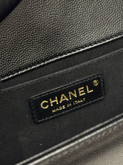 Chanel Medium Boy Bag Caviar Black (Microchip)