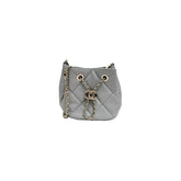Chanel CC Dweller Drawstring Bucket Bag Lambskin Light Grey