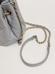 Chanel CC Dweller Drawstring Bucket Bag Lambskin Light Grey